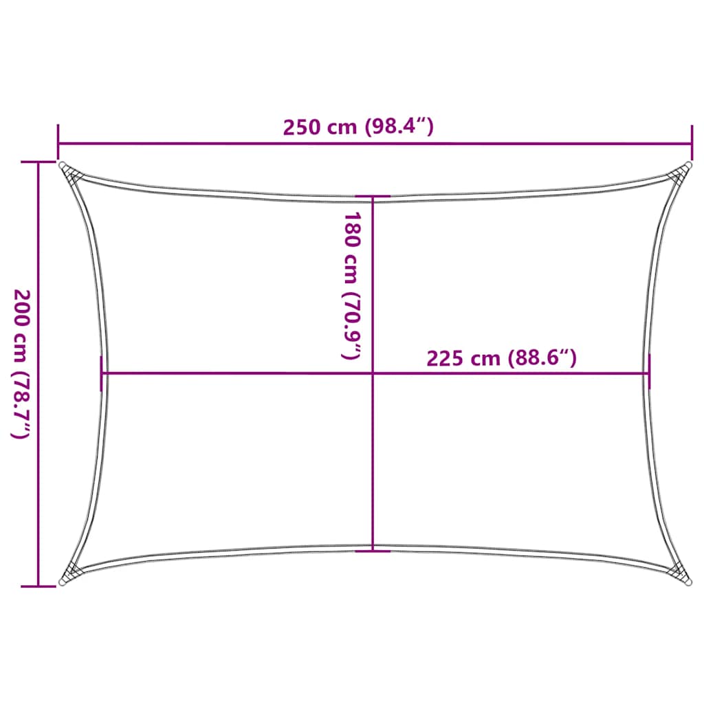 Sunshade Sail 160 g/m² Red 2x2.5 m HDPE