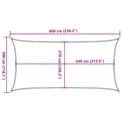 Sunshade Sail 160 g/m² Red 3x6 m HDPE