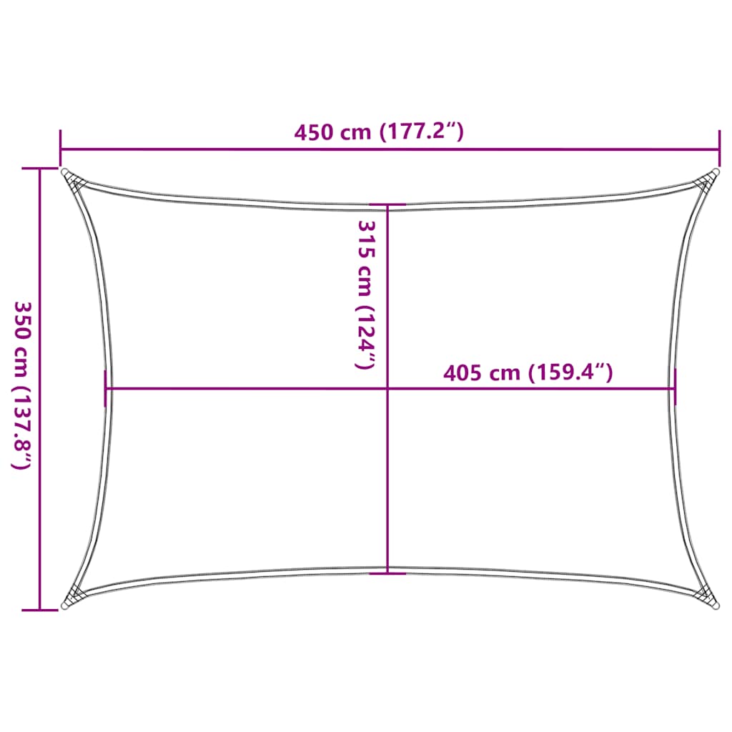 Sunshade Sail 160 g/m² Red 3.5x4.5 m HDPE