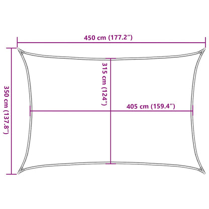 Sunshade Sail 160 g/m² Red 3.5x4.5 m HDPE