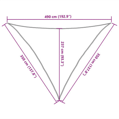 Sunshade Sail 160 g/m² Red 3.5x3.5x4.9 m HDPE