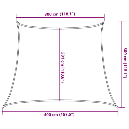 Sunshade Sail 160 g/m² Red 3/4x3 m HDPE
