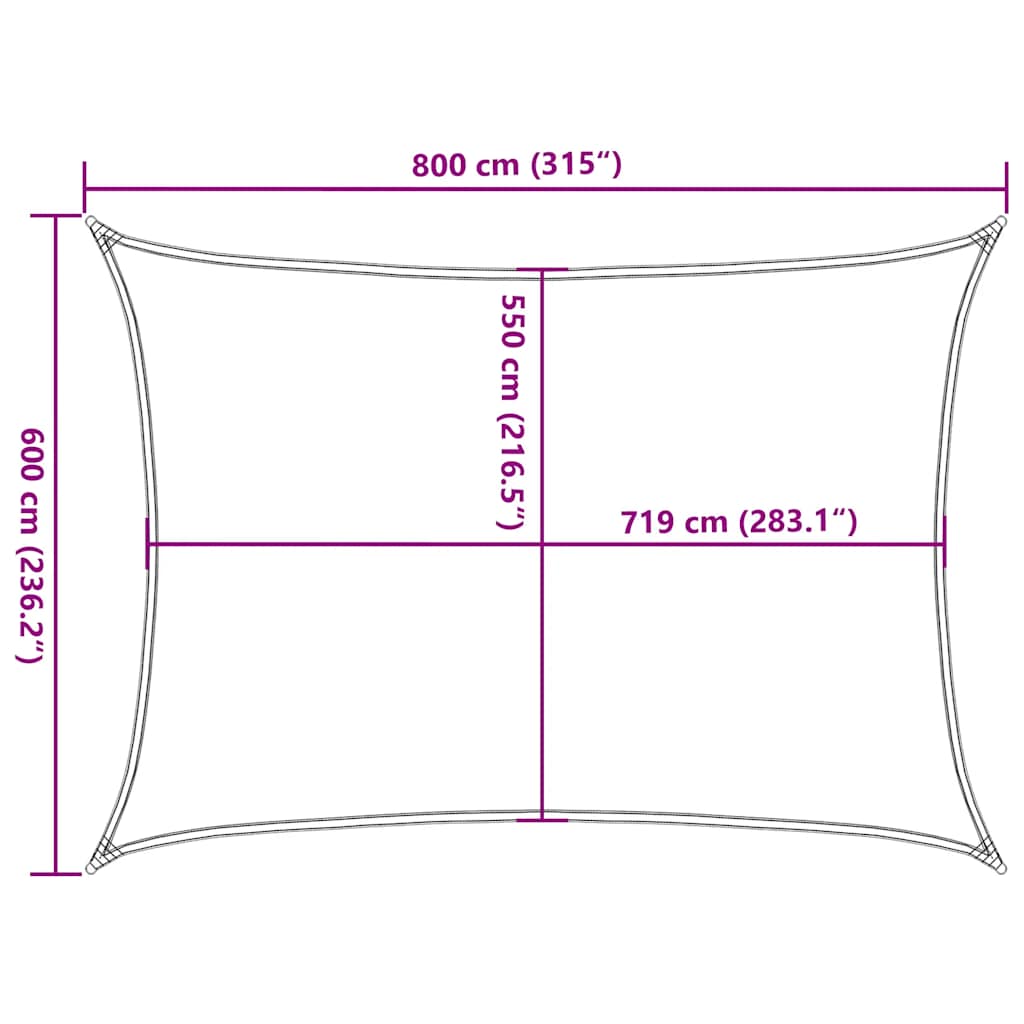 Sunshade Sail 160 g/m² Rectangular Orange 6x8 m HDPE
