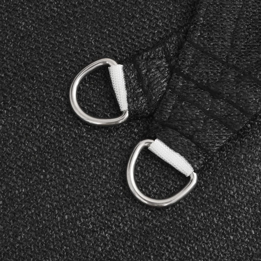 Sunshade Sail 160 g/m² Black 4x5x6.8 m HDPE