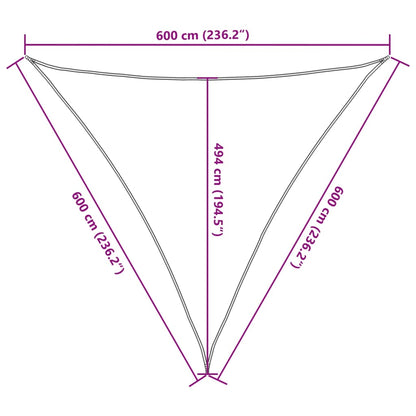 Sunshade Sail 160 g/m² Brown 6x6x6 m HDPE