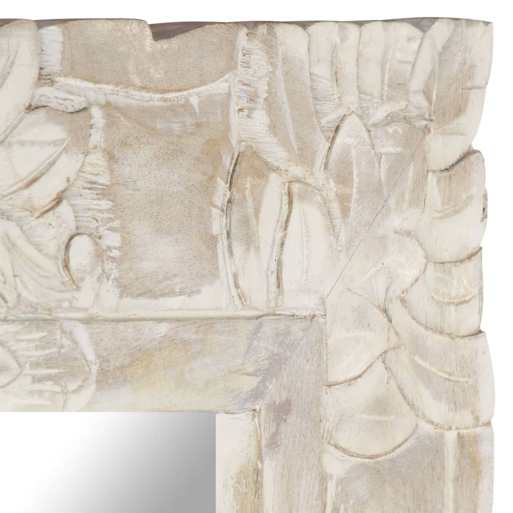 Mirror White 50x50 cm Solid Mango Wood