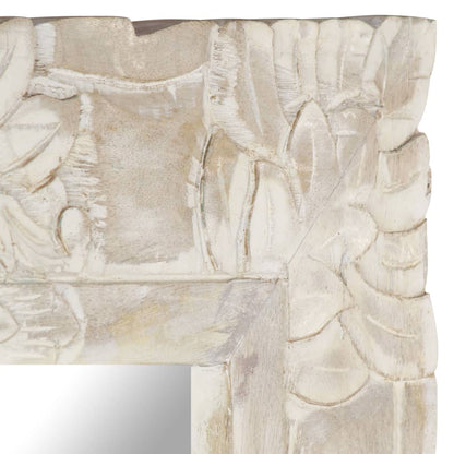 Mirror White 50x50 cm Solid Mango Wood