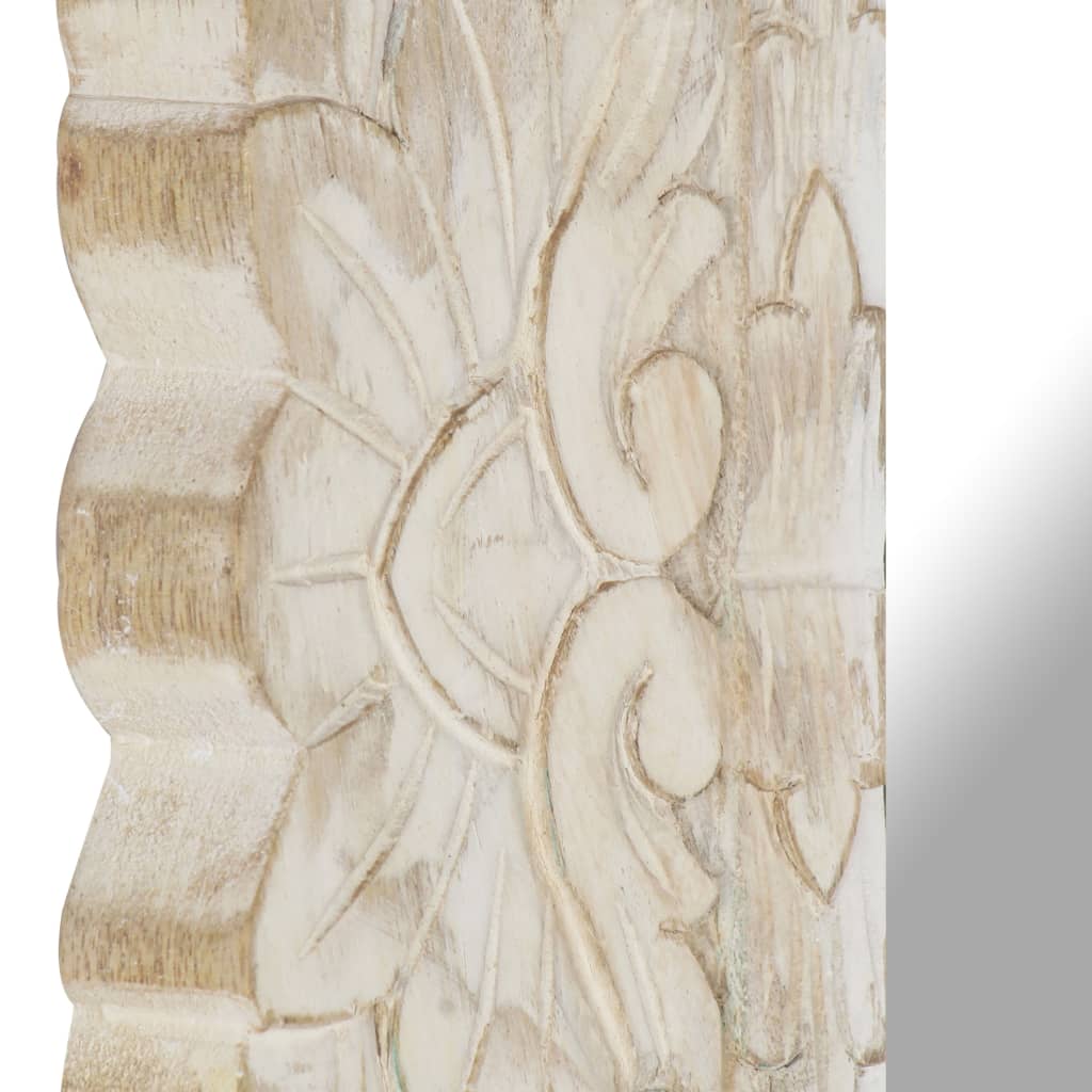 Mirror White 50x50 cm Solid Mango Wood