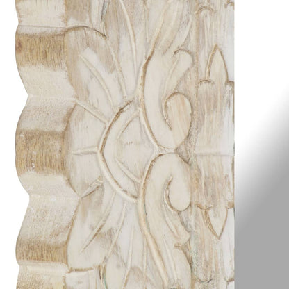 Mirror White 50x50 cm Solid Mango Wood