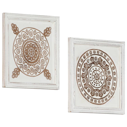 Hand-Carved Wall Panels 2 pcs MDF 40x40x1.5 cm