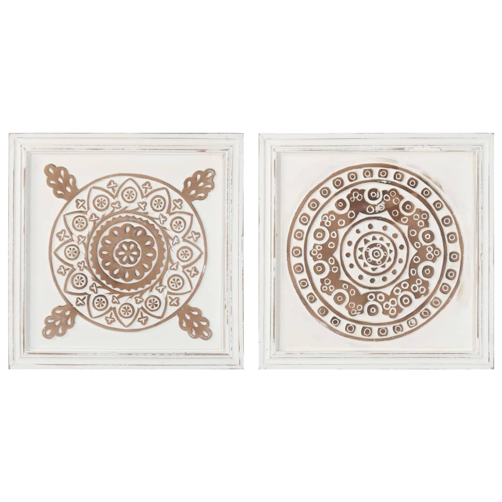 Hand-Carved Wall Panels 2 pcs MDF 40x40x1.5 cm