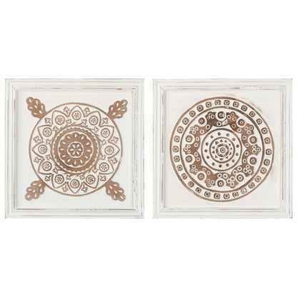 Hand-Carved Wall Panels 2 pcs MDF 40x40x1.5 cm