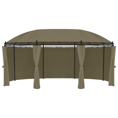 Gazebo with Curtains 520x349x255 cm Taupe 180 g/m²