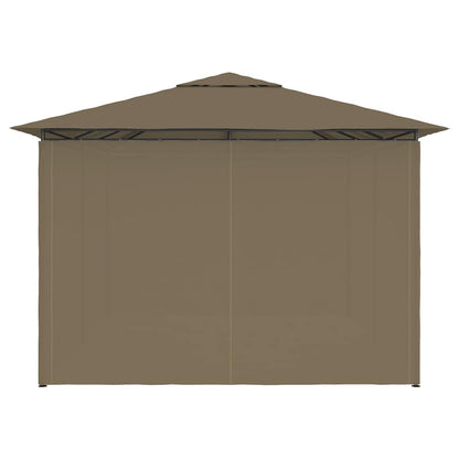Garden Marquee with Curtains 4x3 m Taupe 180 g/m²
