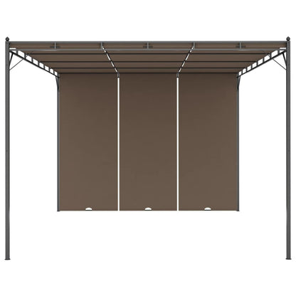 Garden Gazebo with Side Curtain 4x3x2.25 m Taupe