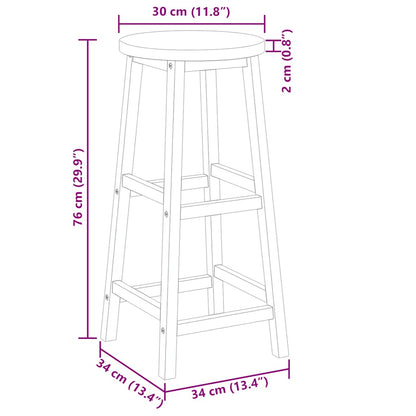 Bar Stools 6 pcs Solid Acacia Wood