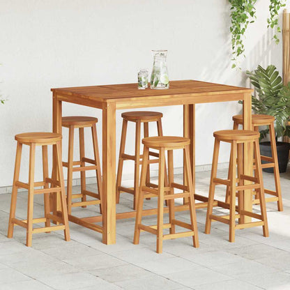 Bar Stools 6 pcs Solid Acacia Wood