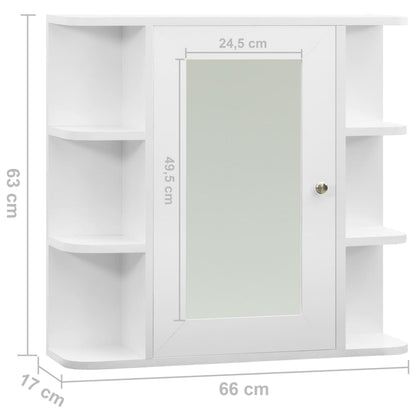 Bathroom Mirror Cabinet White 66x17x63 cm MDF