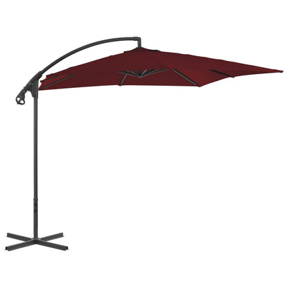 Cantilever Garden Parasol with Steel Pole 250x250 cm Wine Red