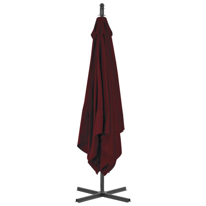 Cantilever Garden Parasol with Steel Pole 250x250 cm Wine Red
