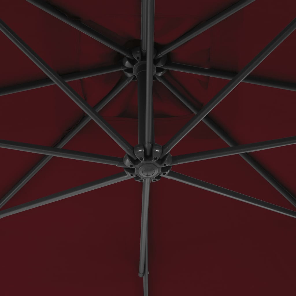 Cantilever Garden Parasol with Steel Pole 250x250 cm Wine Red