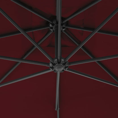 Cantilever Garden Parasol with Steel Pole 250x250 cm Wine Red