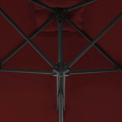 Garden Parasol with Steel Pole Bordeaux Red 250x250x230 cm