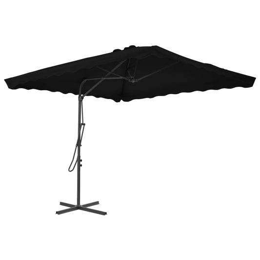 Garden Parasol with Steel Pole Black 250x250x230 cm