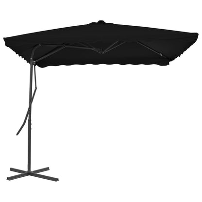 Garden Parasol with Steel Pole Black 250x250x230 cm