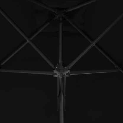 Garden Parasol with Steel Pole Black 250x250x230 cm