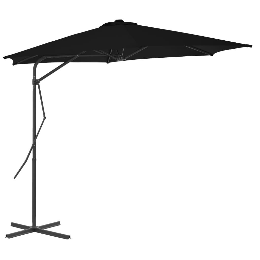 Garden Parasol with Steel Pole Black 300x230 cm