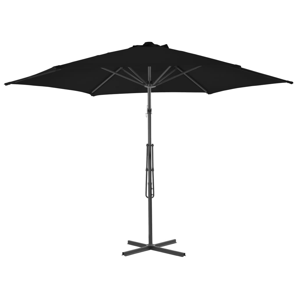Garden Parasol with Steel Pole Black 300x230 cm