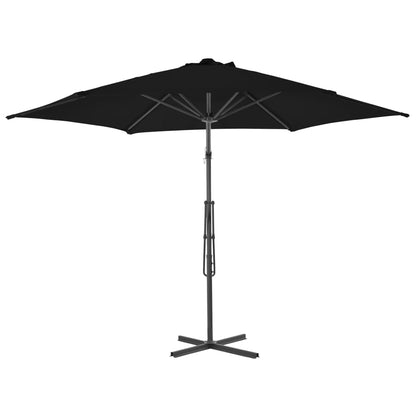Garden Parasol with Steel Pole Black 300x230 cm