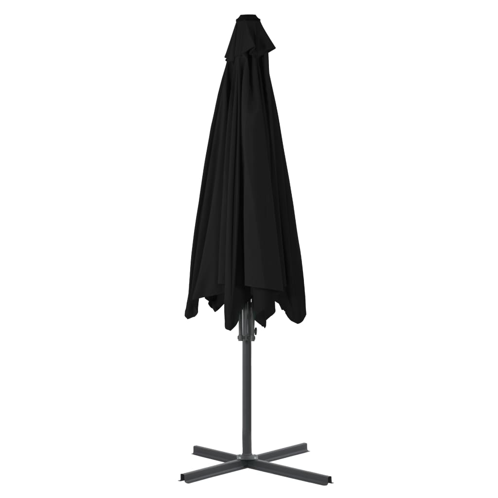 Garden Parasol with Steel Pole Black 300x230 cm