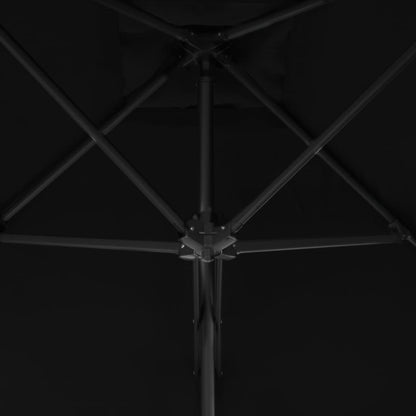 Garden Parasol with Steel Pole Black 300x230 cm