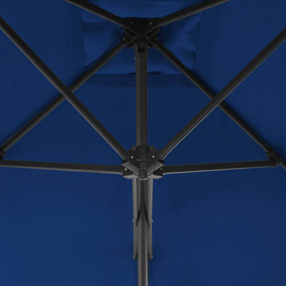 Garden Parasol with Steel Pole Blue 300x230 cm