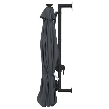 Wall-mounted Garden Parasol with LEDs 300 cm Anthracite