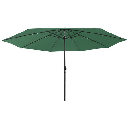 Garden Parasol with LED Lights 400 cm Green