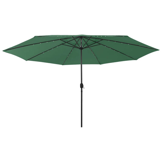 Garden Parasol with LED Lights 400 cm Green