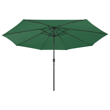 Garden Parasol with LED Lights 400 cm Green