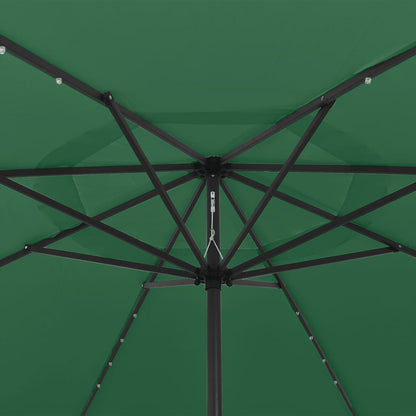 Garden Parasol with LED Lights 400 cm Green