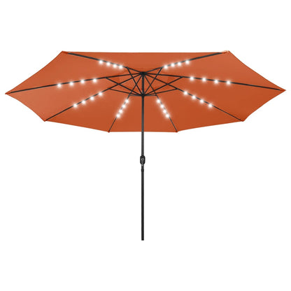 Garden Parasol with LED Lights 400 cm Terracotta