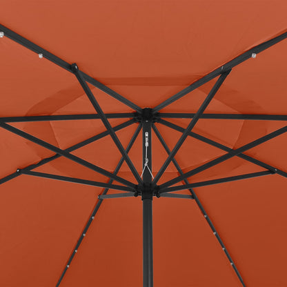 Garden Parasol with LED Lights 400 cm Terracotta