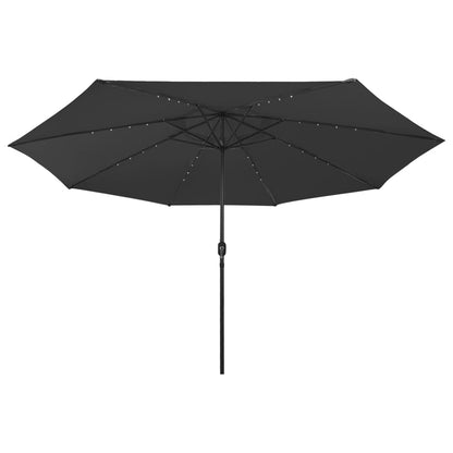 Garden Parasol with LED Lights 400 cm Black