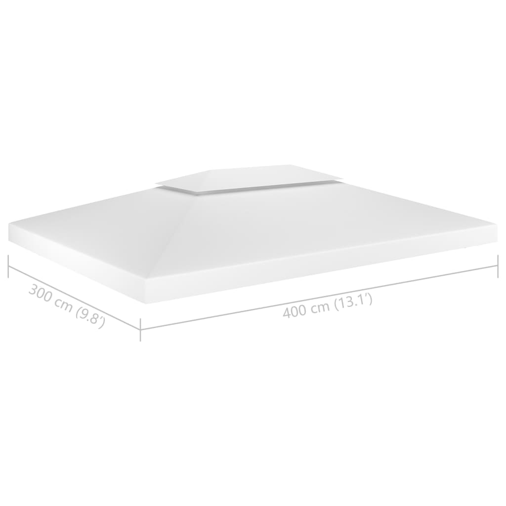 2-Tier Gazebo Top Cover 310 g/m² 4x3 m White