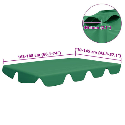 Replacement Canopy for Garden Swing Green 188/168x145/110 cm