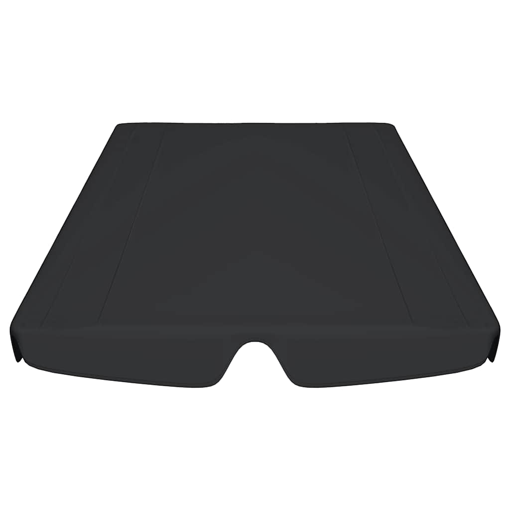 Replacement Canopy for Garden Swing Black 188/168x145/110 cm