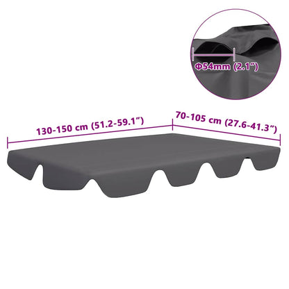 Replacement Canopy for Garden Swing Anthracite 150/130x105/70cm