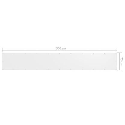 Balcony Screen White 75x500 cm Oxford Fabric