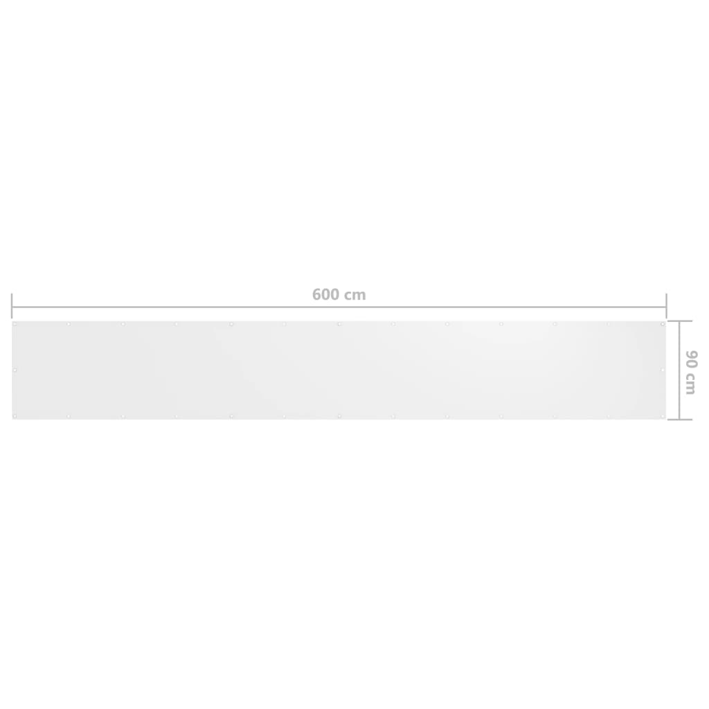 Balcony Screen White 90x600 cm Oxford Fabric